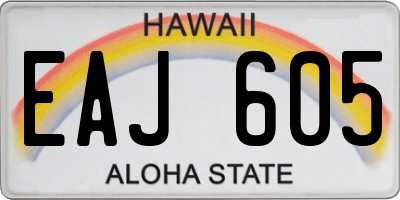 HI license plate EAJ605