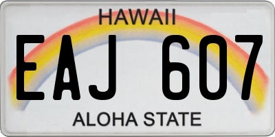 HI license plate EAJ607