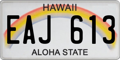 HI license plate EAJ613