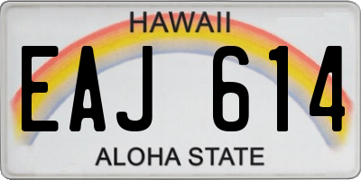 HI license plate EAJ614