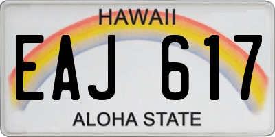 HI license plate EAJ617