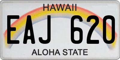 HI license plate EAJ620