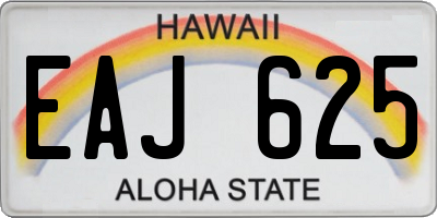 HI license plate EAJ625