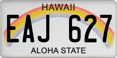 HI license plate EAJ627