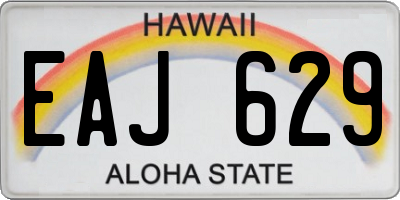 HI license plate EAJ629