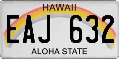 HI license plate EAJ632