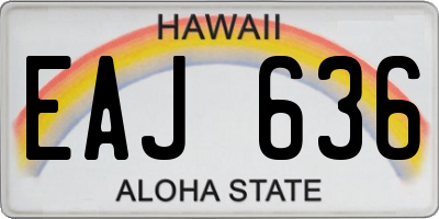 HI license plate EAJ636