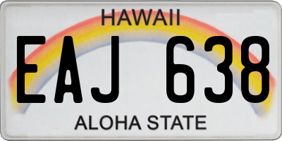 HI license plate EAJ638