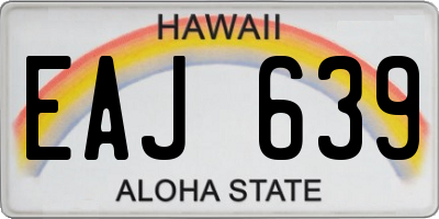 HI license plate EAJ639