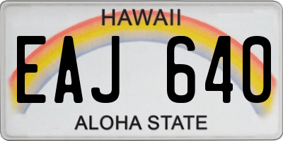 HI license plate EAJ640