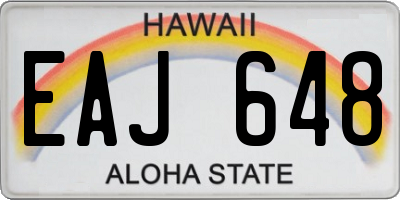 HI license plate EAJ648