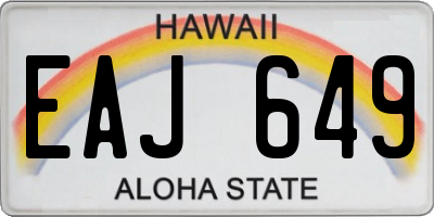 HI license plate EAJ649