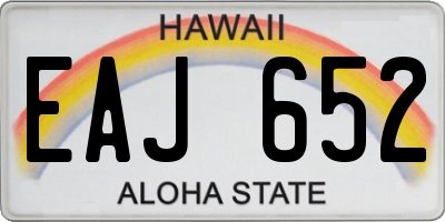 HI license plate EAJ652