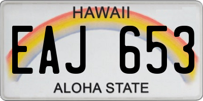 HI license plate EAJ653