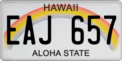 HI license plate EAJ657