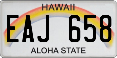 HI license plate EAJ658