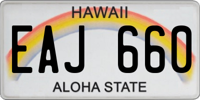 HI license plate EAJ660