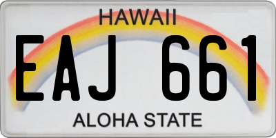 HI license plate EAJ661