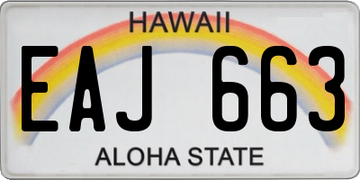 HI license plate EAJ663