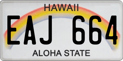 HI license plate EAJ664