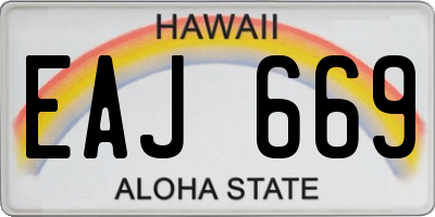 HI license plate EAJ669