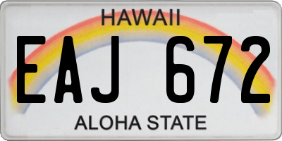 HI license plate EAJ672
