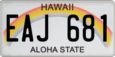 HI license plate EAJ681
