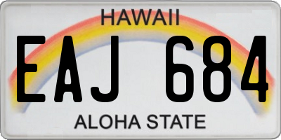 HI license plate EAJ684