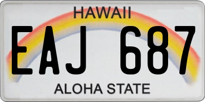HI license plate EAJ687