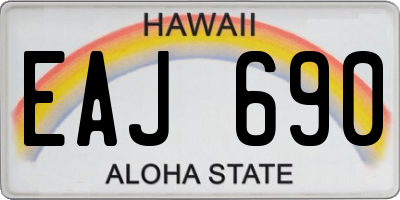 HI license plate EAJ690