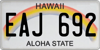 HI license plate EAJ692