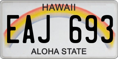 HI license plate EAJ693