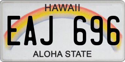 HI license plate EAJ696