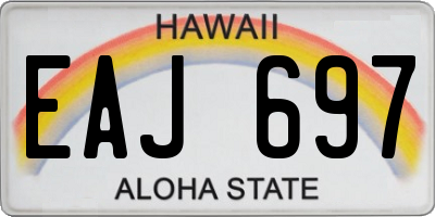 HI license plate EAJ697