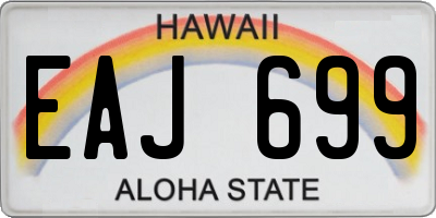 HI license plate EAJ699