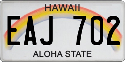 HI license plate EAJ702