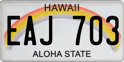 HI license plate EAJ703