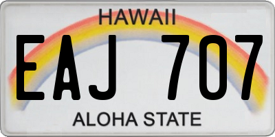 HI license plate EAJ707