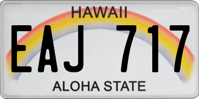 HI license plate EAJ717