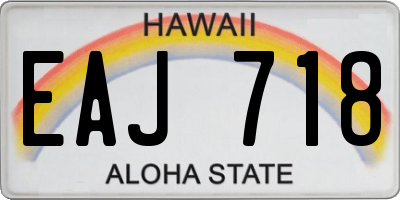 HI license plate EAJ718