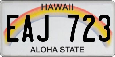 HI license plate EAJ723