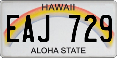 HI license plate EAJ729