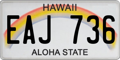 HI license plate EAJ736