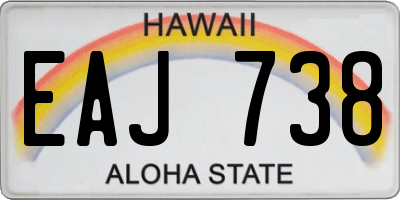 HI license plate EAJ738