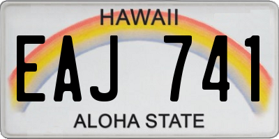 HI license plate EAJ741