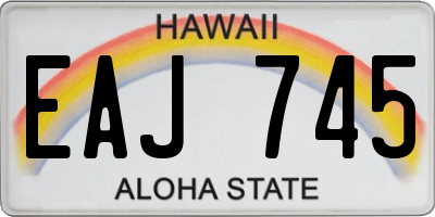 HI license plate EAJ745