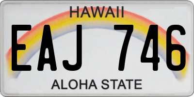 HI license plate EAJ746