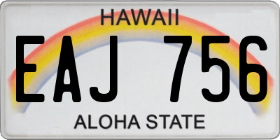 HI license plate EAJ756