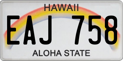 HI license plate EAJ758