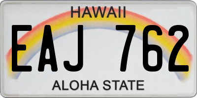 HI license plate EAJ762